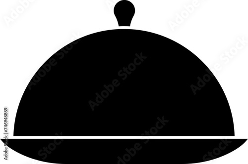 Serving dish or cloche icon in flat style.