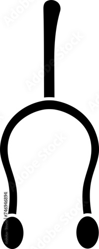 B&W wishbone icon in flat style. photo