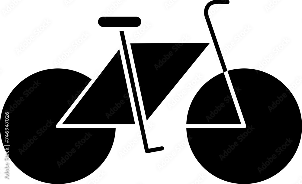 Isolated bicycle icon in black color. Isolated bicycle icon in black color.
