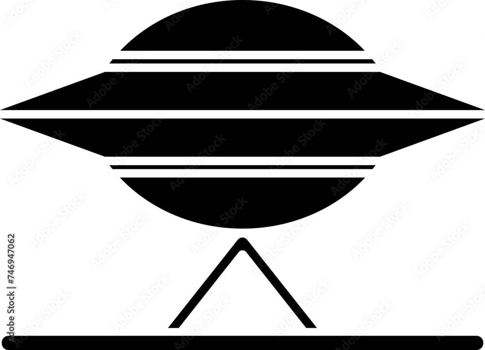 Flat style Ufo icon in black and white color. Flat style Ufo icon in black and white color.
