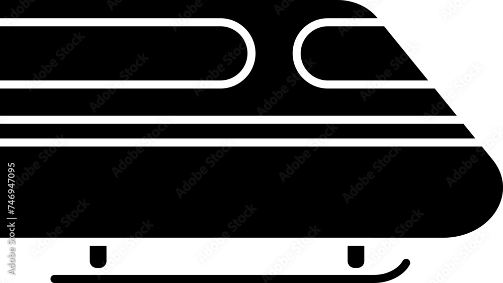 B&W bulet train icon in flat style. B&W bulet train icon in flat style.