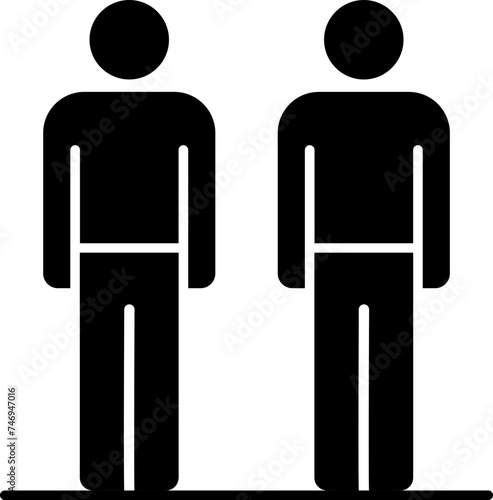 Character of two passenger glyph icon or symbol.