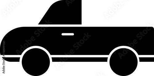 Black open car icon in flat style.