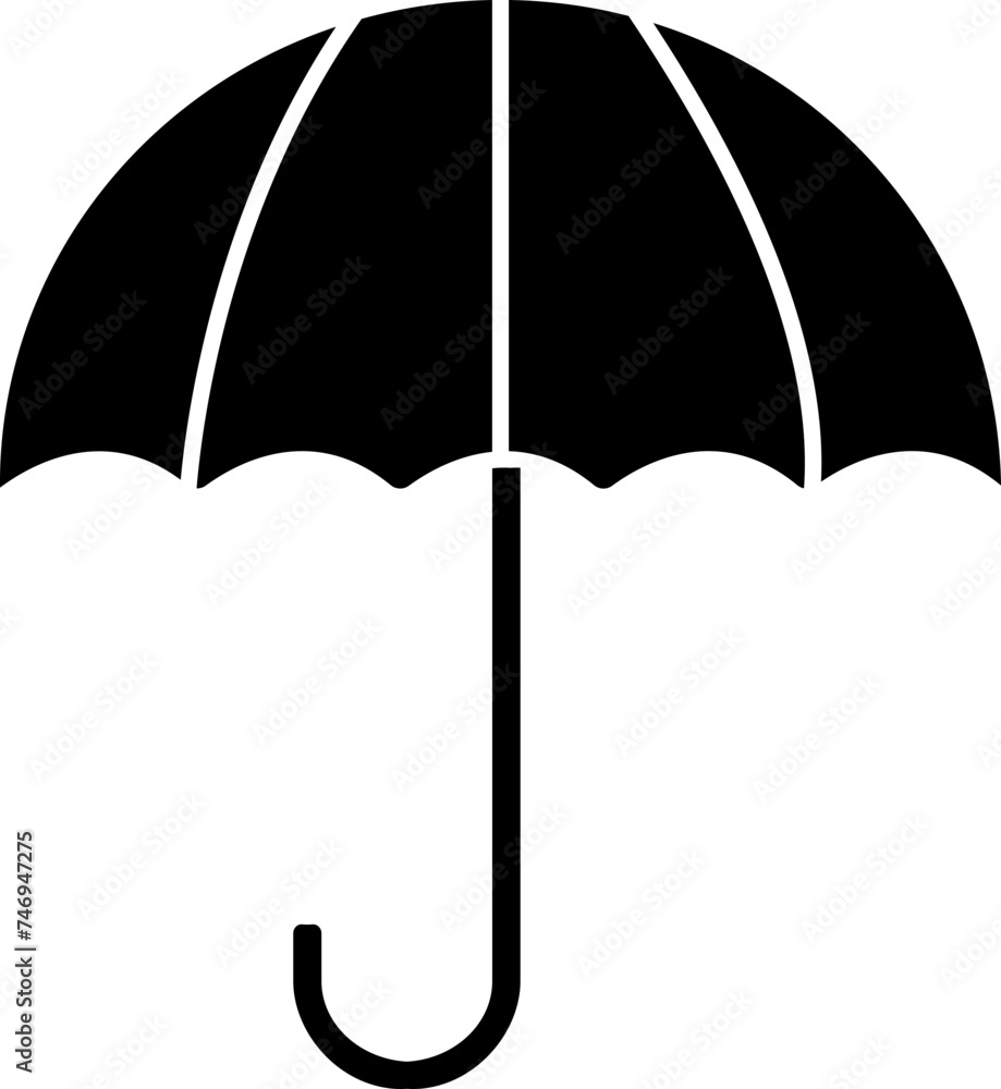 Isolated umbrella icon in b&w color. Isolated umbrella icon in b&w color.