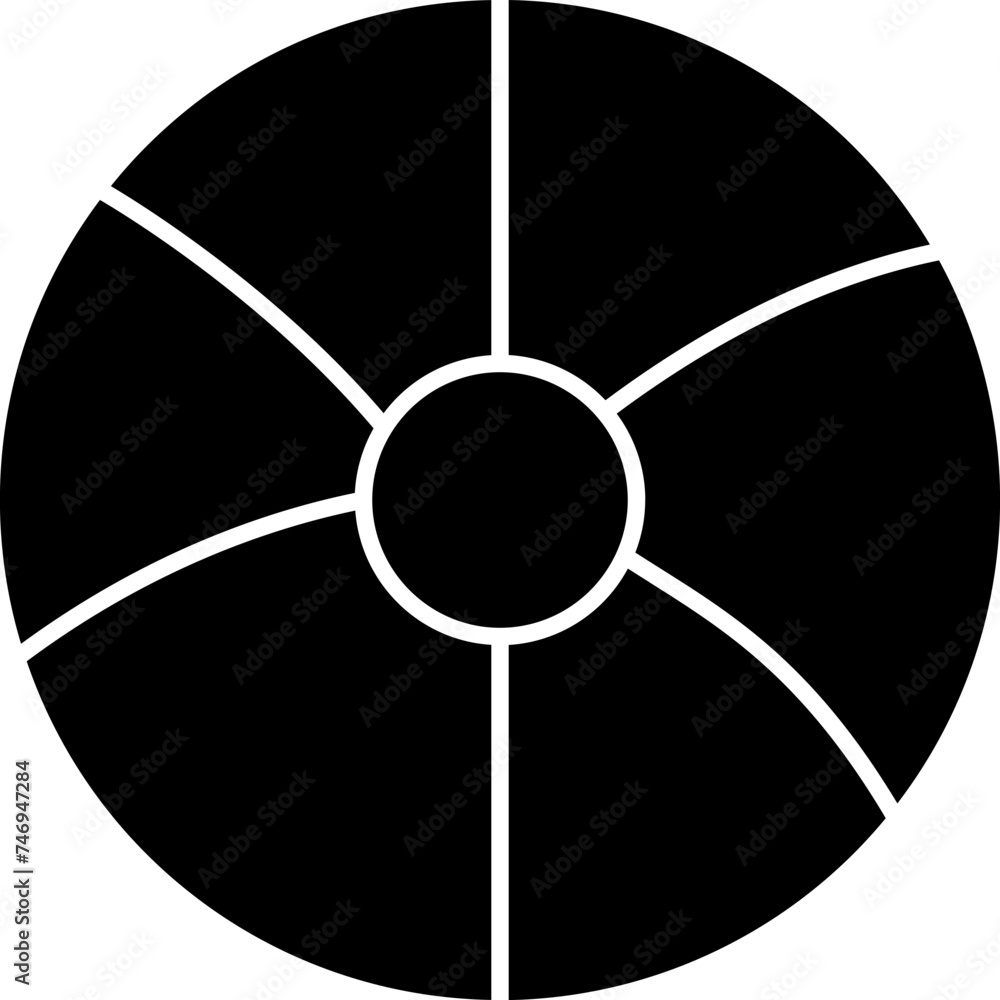 Glyph beach ball icon in b&w color. Glyph beach ball icon in b&w color.