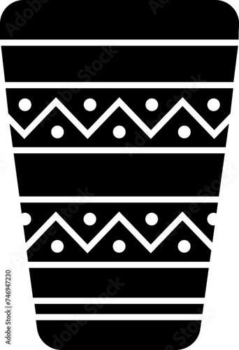 Conga drum icon in b&w color.