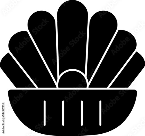 Oyster with shell glyph sign or symbol.