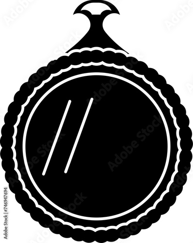 Glyph mirror icon in b&w color.
