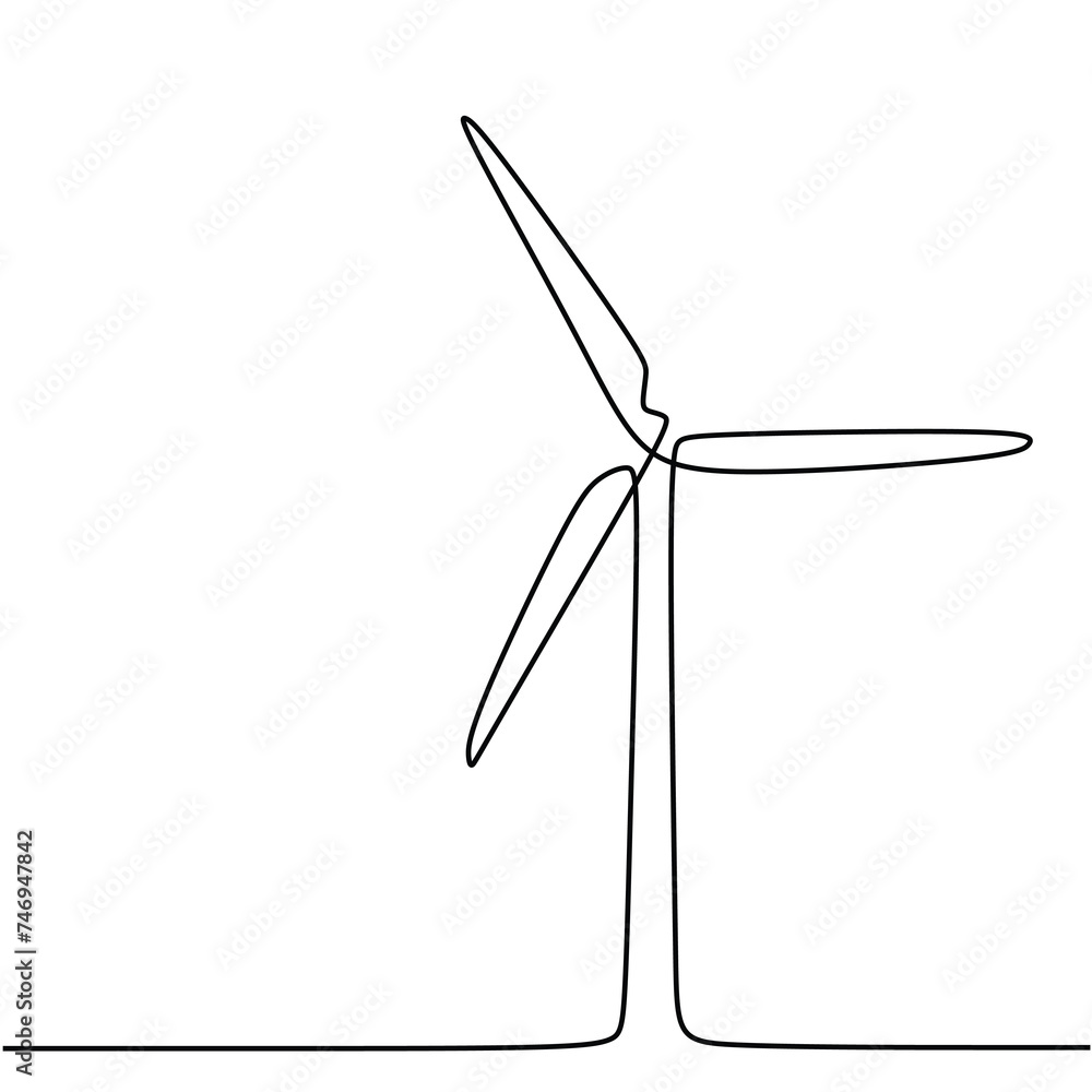 Wind energy in continuous one line art drawing. Windmill generator for electricity power. Wind energy in continuous one line art drawing. Windmill generator for electricity power.
