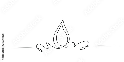 Water drop in continuous single one line art drawing
