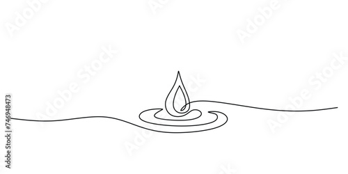 Water drop in continuous single one line art drawing