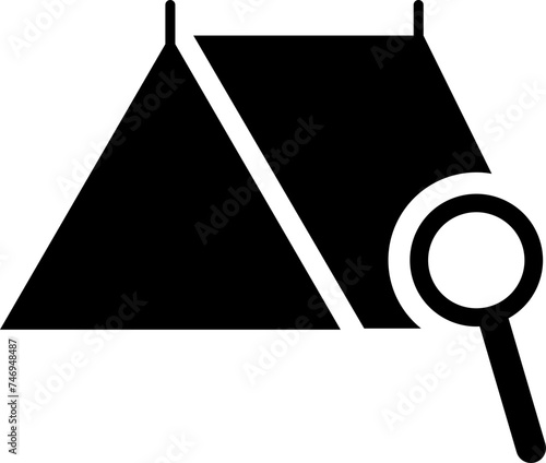 Illustration of camp searching concept flat icon.