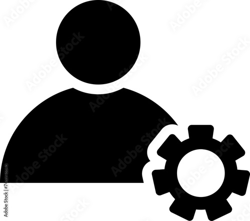 User setting icon in b&w color.