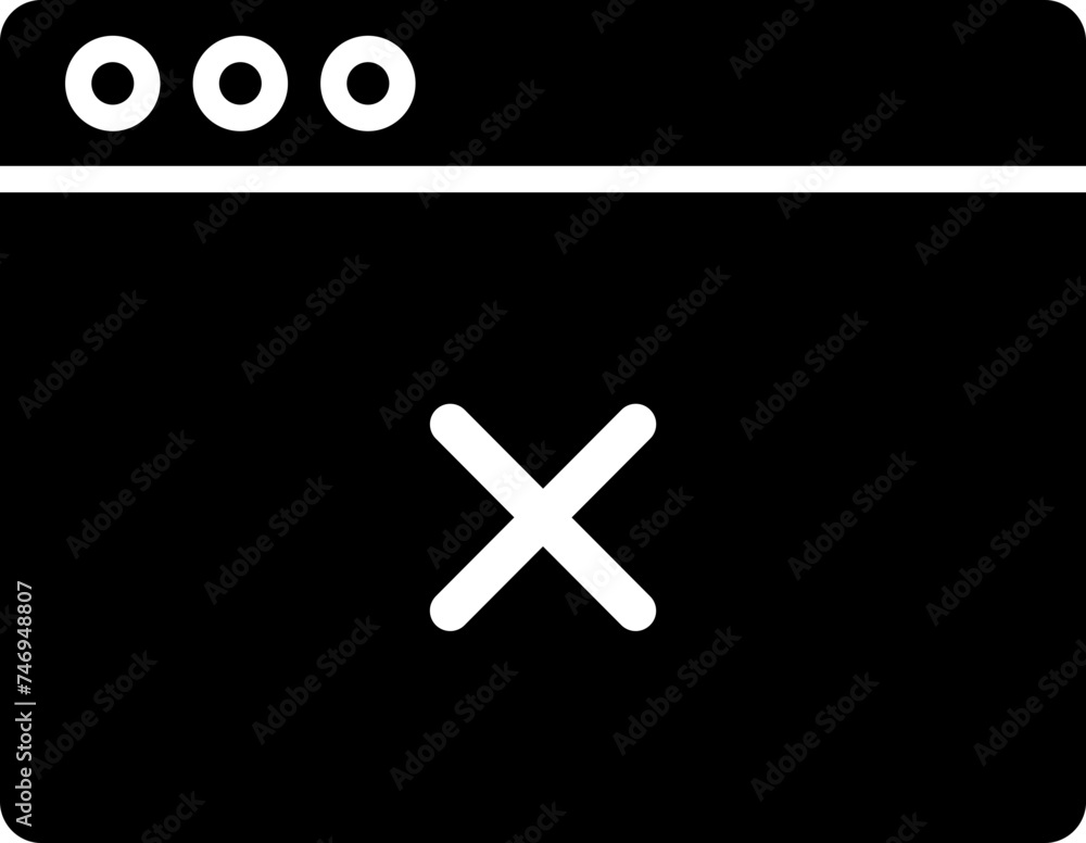 Obraz premium Close browser icon in glyph style.