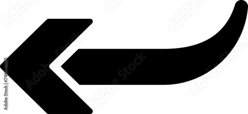 Back arrow glyph icon or symbol.