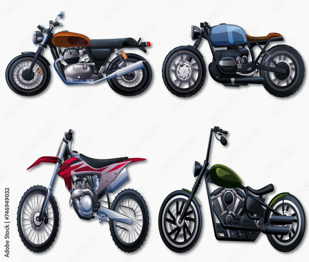 Obraz premium set of motorcycles
