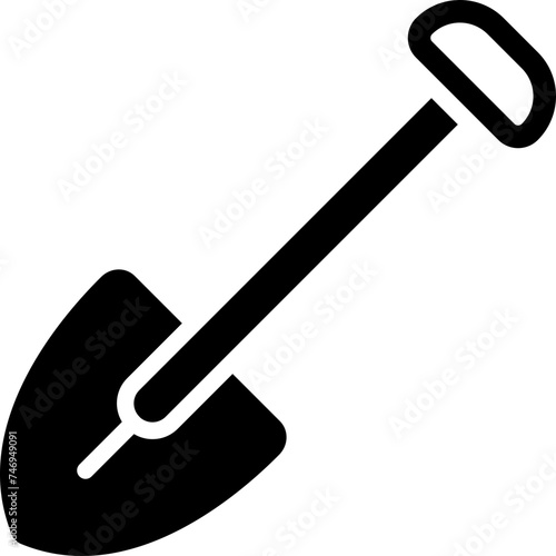 Isolated shovel icon in flat style.