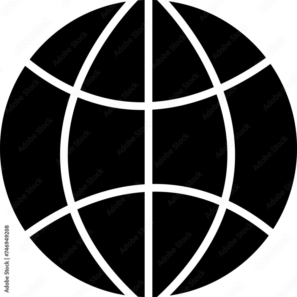 B&W ball icon in flat style. B&W ball icon in flat style.