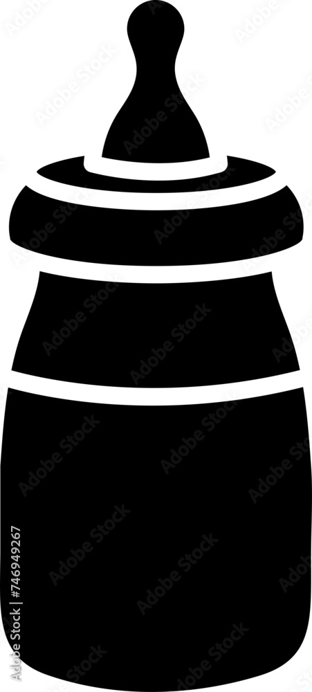 Feeding bottle glyph icon in flat style. Feeding bottle glyph icon in flat style.