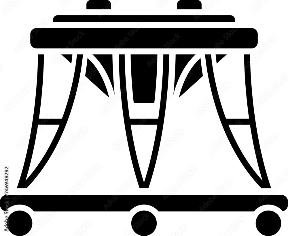 Baby walker icon in flat style. Baby walker icon in flat style.
