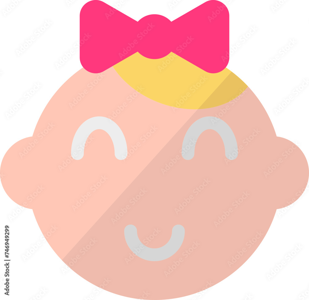 Vector illustration of cute baby face icon Vector illustration of cute baby face icon