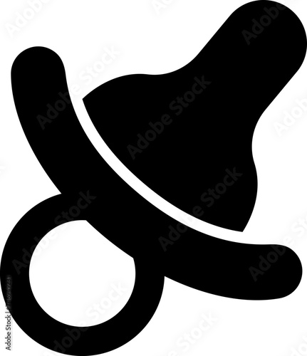 Illustration of pacifier icon in flat style.