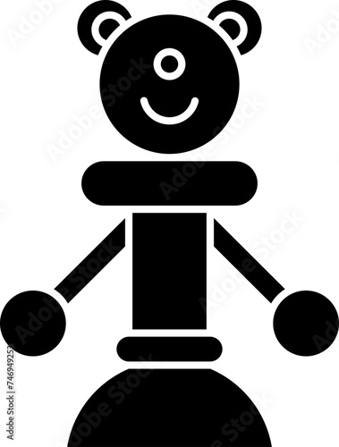 Vector illustration of cartoon robotic or clutching clatter toy.