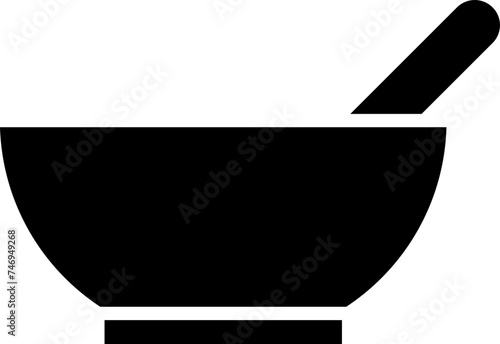 Vector illustration of mortar and pestle icon.