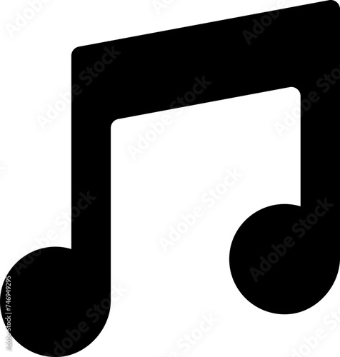 Vector illustration of music note icon in flat style.