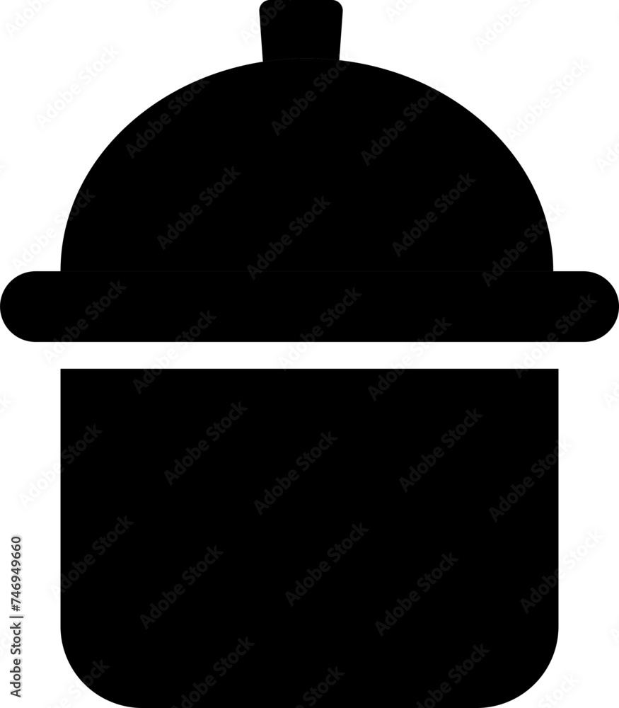 Flat style casserole icon in b&w color. Flat style casserole icon in b&w color.