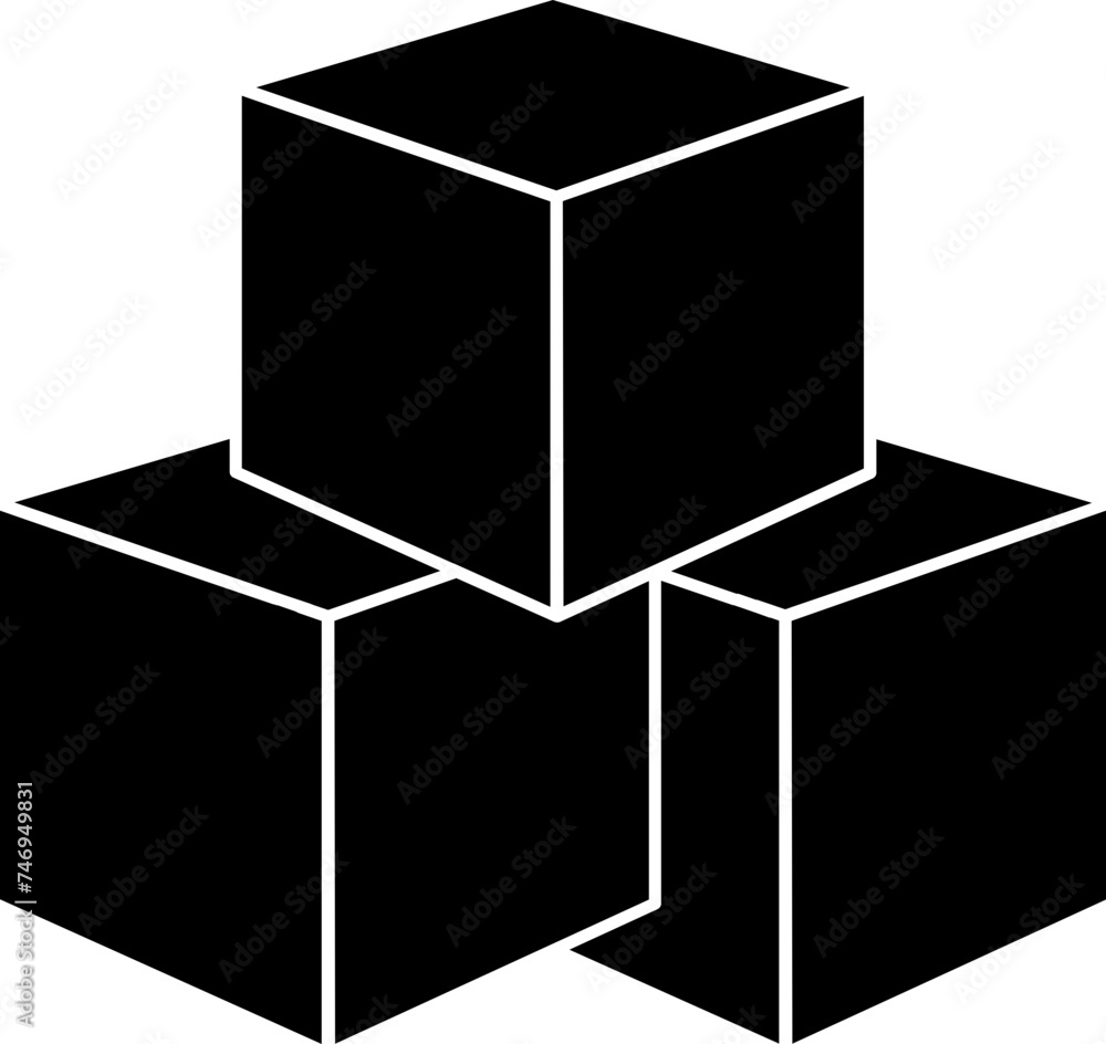 Vector box icon in glyph style. Vector box icon in glyph style.