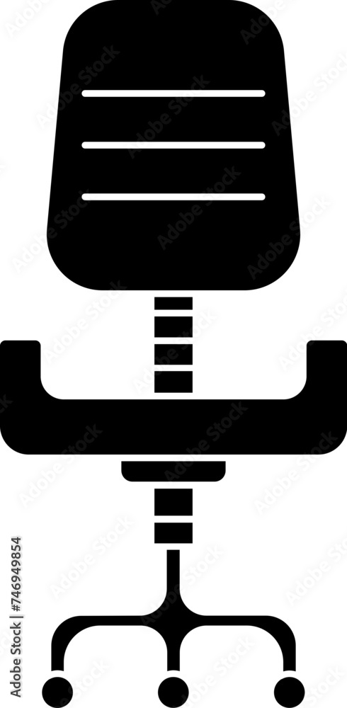 Isolated b&w office chair glyph icon. Isolated b&w office chair glyph icon.