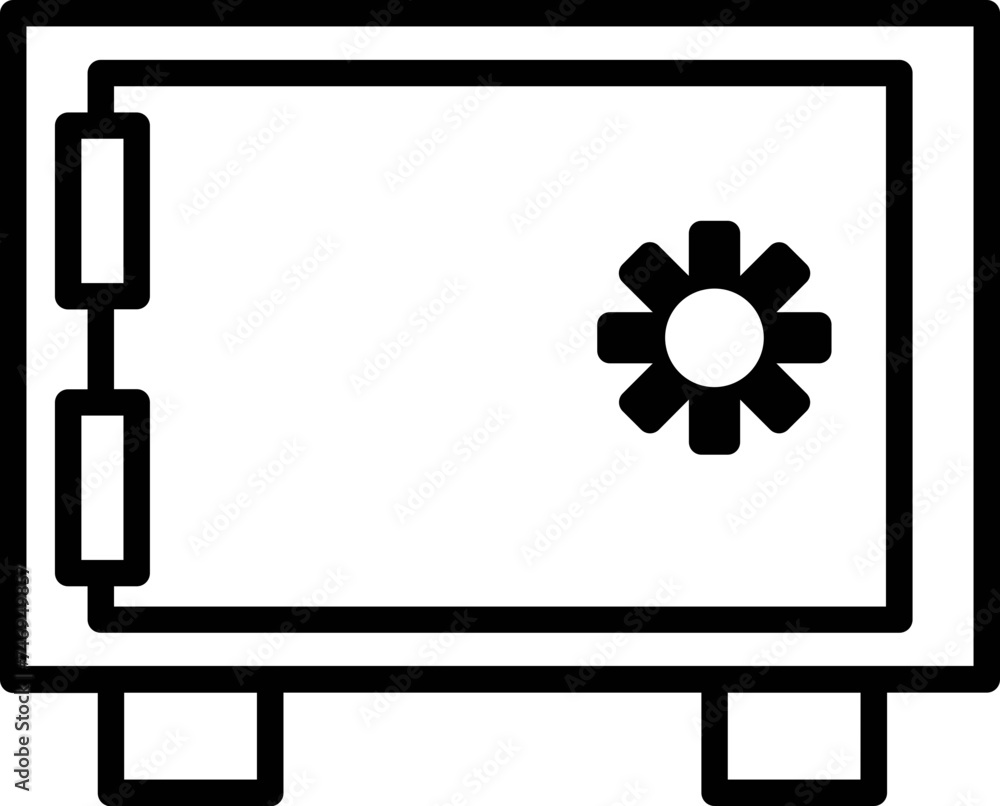Line art Locker icon in flat style. Line art Locker icon in flat style.