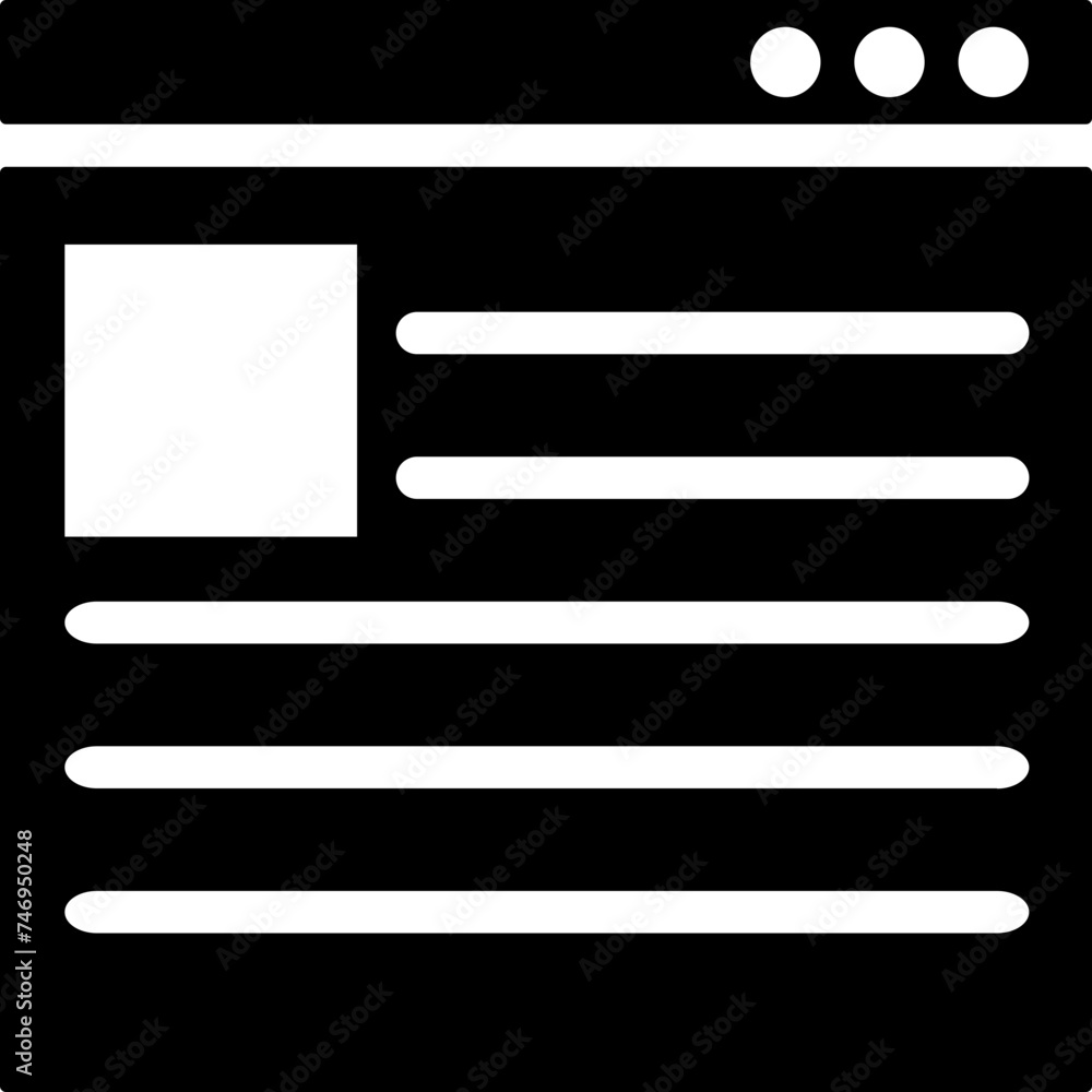 Flat style application window icon. Flat style application window icon.
