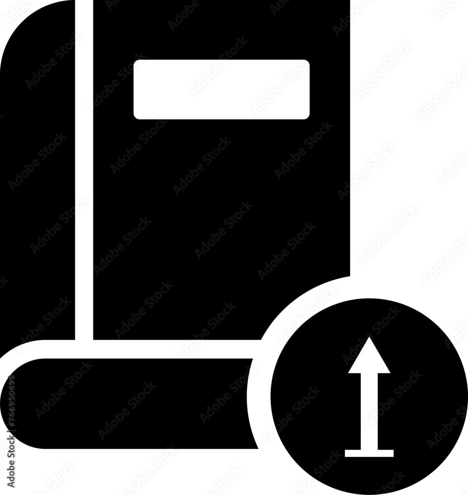Uploading book icon in b&w color. Uploading book icon in b&w color.