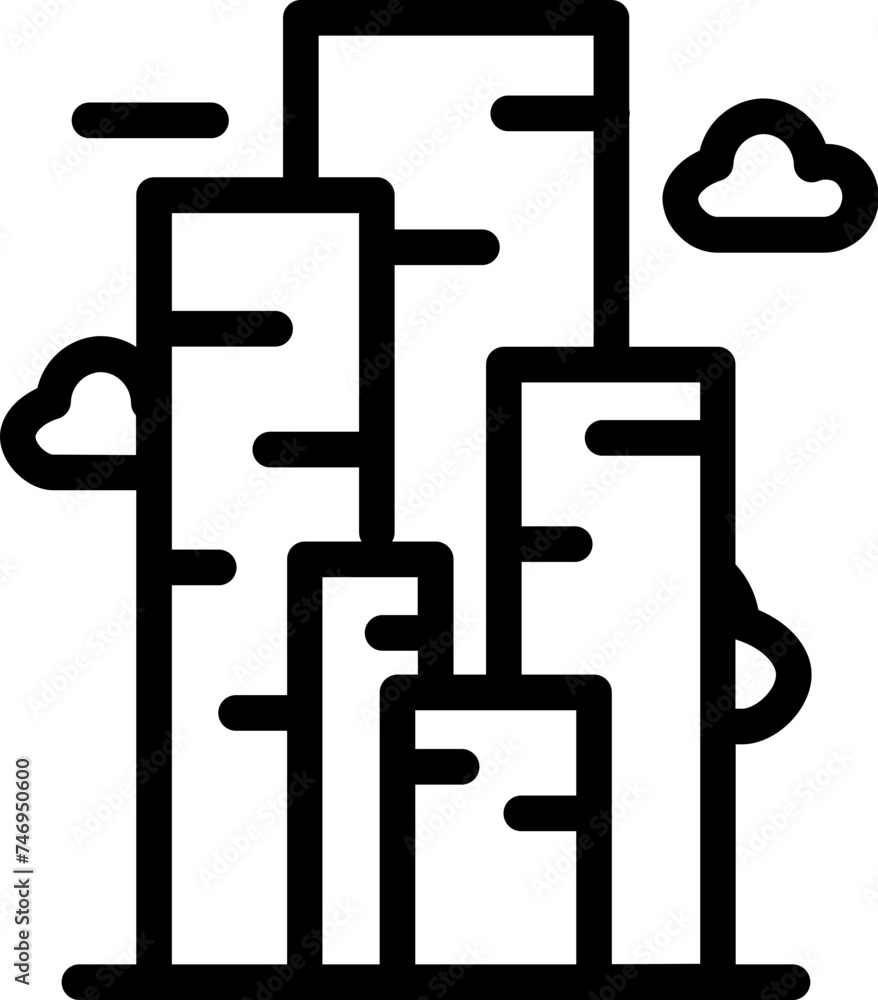 Illustration of cityscape icon.