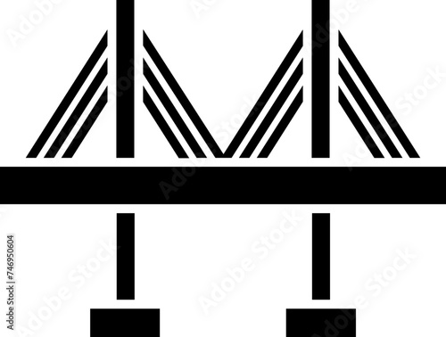 Illustration of cable-stayed bridge icon.