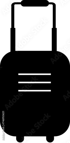 Glyph illustration of trolly bag icon.