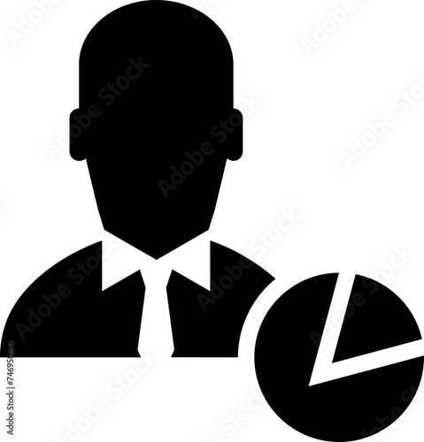 businessman perfomance concept pie chart icon.