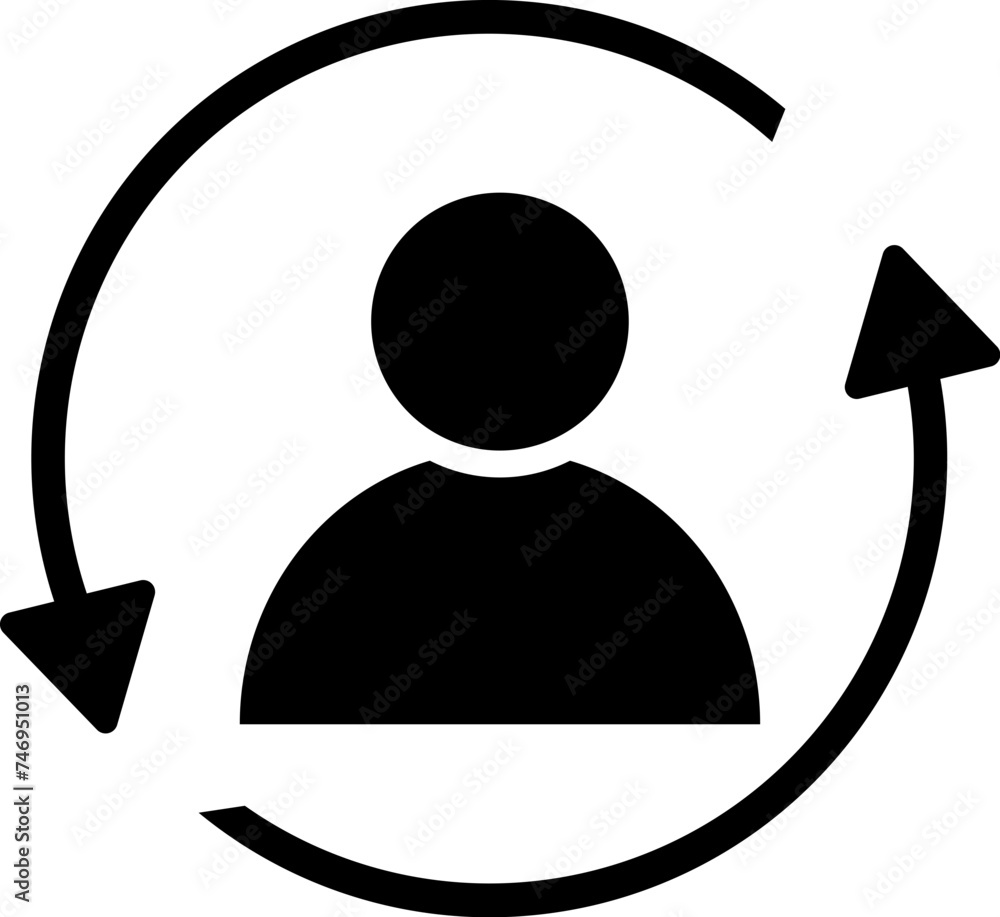 Businessman outsourcing icon in glyph style. Businessman outsourcing icon in glyph style.