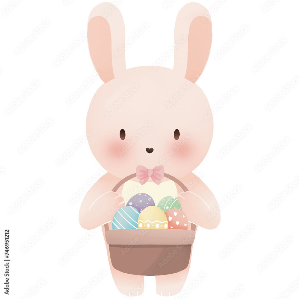 easter bunny holding a basket of easter eggs clipart easter bunny holding a basket of easter eggs clipart