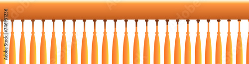 Beautiful realistic orange railing border design pattern.
