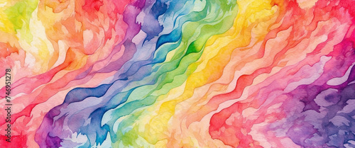 watercolor abstract background shows alluring and enchanting rainbow colors