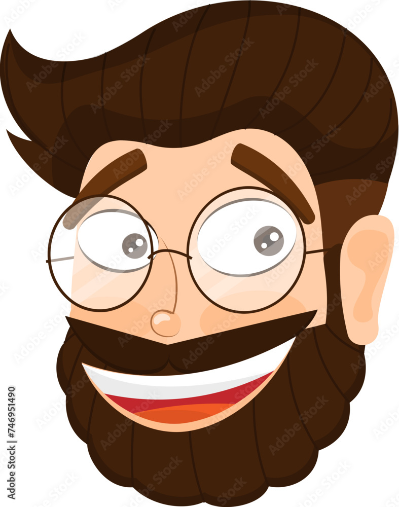 Character cartoon of happy man face. Character cartoon of happy man face.