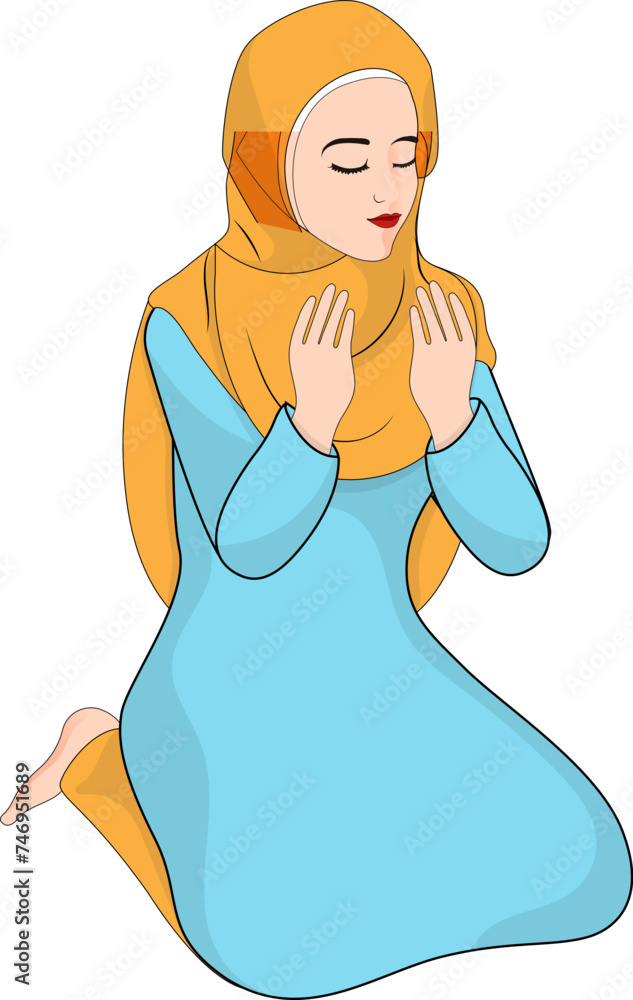 Beautiful muslim woman in praying pose. Beautiful muslim woman in praying pose.