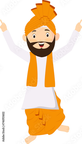 Punjabi boy in traditional attire. 