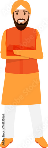 Illustration of man in Punjabi (Sikh) traditional clothes.