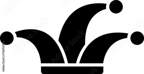 Flat style jester hat icon.