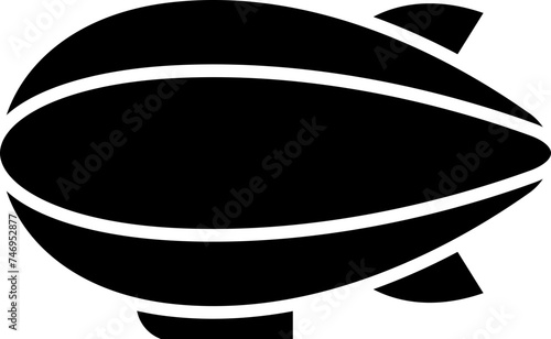 Illustration of zeppelin icon in glyph style.