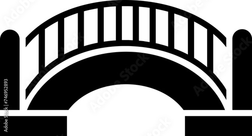 Illustration of bridge icon in flat style.